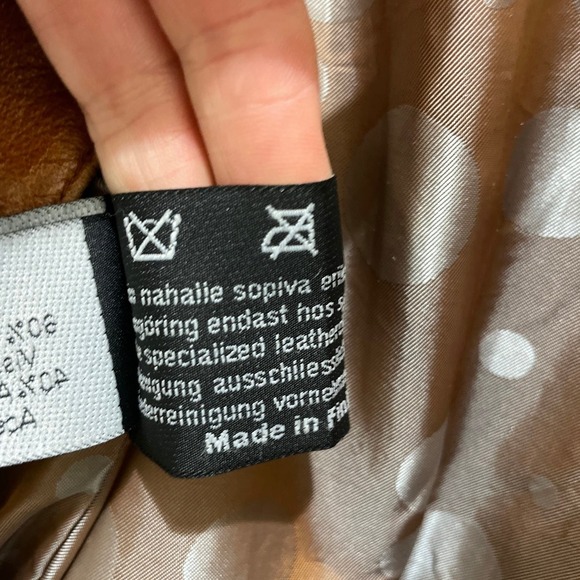 Vintage Friitala Cognac Brown Leather Bomber Jacket 10 - Picture 6 of 9